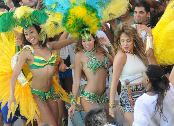 Jennifer Lopez seen filming for her upcoming official Brazil World Cup Video in Miami
